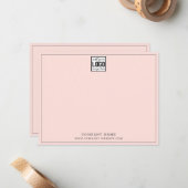 Firmenname Graue Linie Rosa Mitteilungskarte (Vorderseite/Rückseite Beispiel)