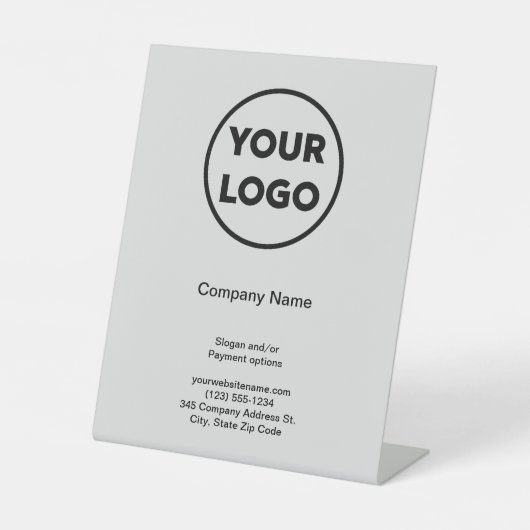 Firmenname Grauer Werbeshop Sockelschild (Vorderseite)