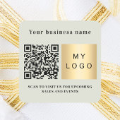 Firmenname - grün - Logo - Code Quadratischer Aufkleber