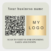 Firmenname - grün - Logo - Code Quadratischer Aufkleber (Vorderseite)