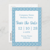 Firmenname Holiday Party Save the Date Snowflake Einladungspostkarte (Vorne/Hinten)