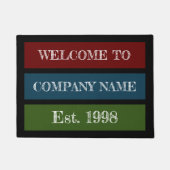 Firmenname im gefärbten Blockstil, willkommen Fußmatte (Vorderseite)