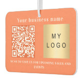 Firmenname Korallenorange Logo qr Code Autolufterfrischer (Links)