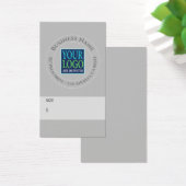 Firmenname, Logo-Adresse, graue Größe und Preis-Ta (Schreibtisch)