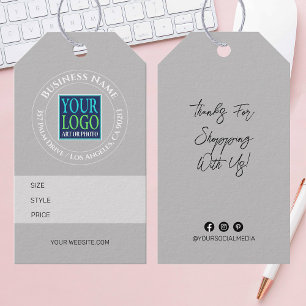 Firmenname, Logo, Adresse, Größe Stil Preisschild Geschenkanhänger