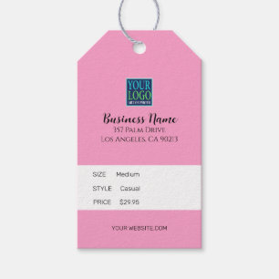 Firmenname, Logo Adresse, Rosa Preisschild Geschenkanhänger