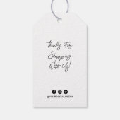 Firmenname, Logo, Anschrift, Größe, Preis-Tag Geschenkanhänger (Rückseite)