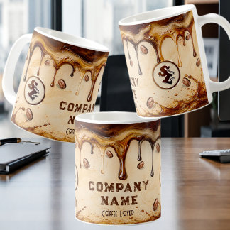 Firmenname-Logo benutzerdefinierte Branding Retro Kaffeetasse