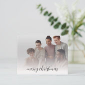 Firmenname Logo & Foto Frohe Weihnachten Postkarte (Stehend Vorderseite)