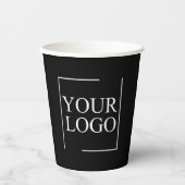 Firmenname Logo hinzufügen Unternehmen Beruflicher Pappbecher (Vorderseite)