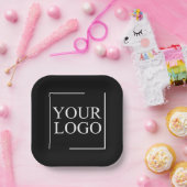 Firmenname Logo hinzufügen Unternehmen Beruflicher Pappteller (Party)