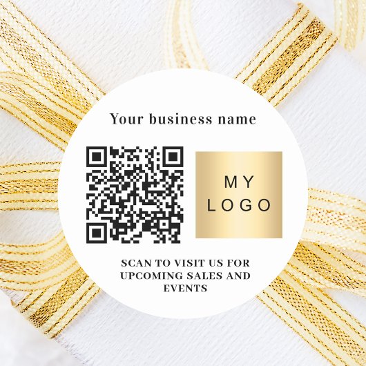 Firmenname Logo qcode Markenfarbe Runder Aufkleber