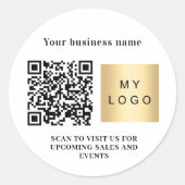 Firmenname Logo qcode Markenfarbe Runder Aufkleber (Vorderseite)