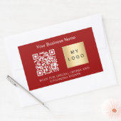 Firmenname Logo qr Code rot Rechteckiger Aufkleber (Umschlag)
