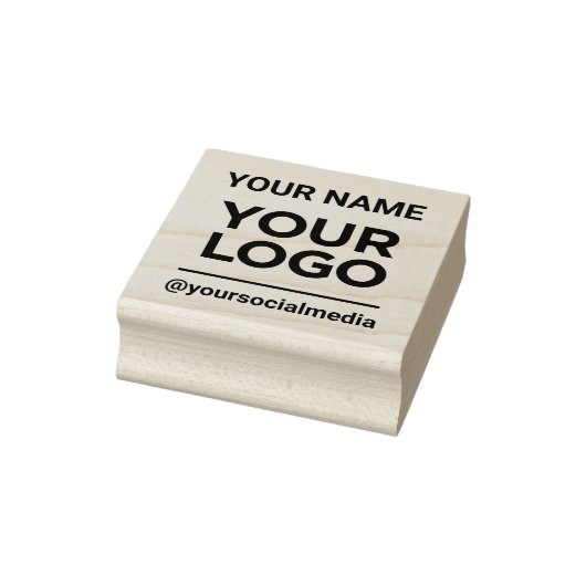 Firmenname Logo Social Media Moderne, einfach Gummistempel (Stempel)