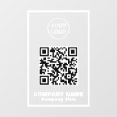Firmenname, Logo und QR-Code Fensteraufkleber (Blatt)