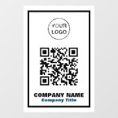 Firmenname, Logo und QR-Code Fensteraufkleber (Blatt)
