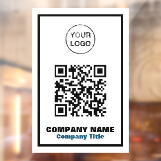 Firmenname, Logo und QR-Code Fensteraufkleber