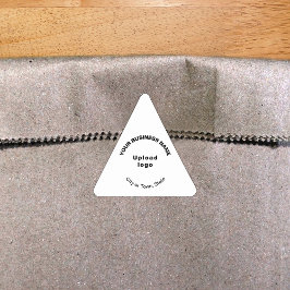 Firmenname, Logo und Standort in Weiß Dreieckiger Aufkleber