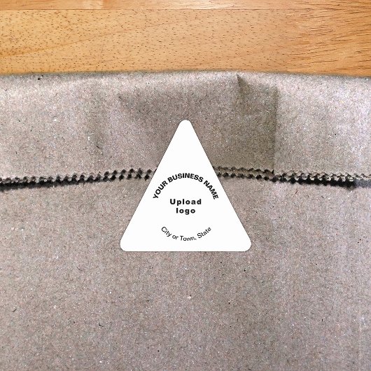 Firmenname, Logo und Standort in Weiß Dreieckiger Aufkleber