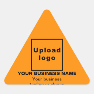 Firmenname, Logo und Tagline in Orange Color Dreieckiger Aufkleber