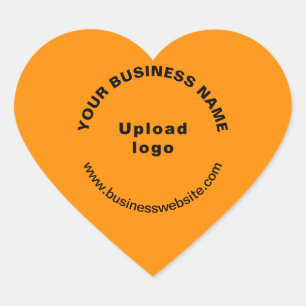 Firmenname, Logo und Website zu Orange Color Herz-Aufkleber