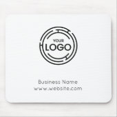 Firmenname mit Logos mit weißem Mausklick Mousepad (Vorne)