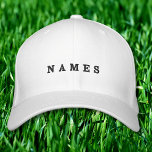 Firmenname Mitarbeiter Bestickte Baseballkappe<br><div class="desc">Einfache minimale kundenspezifische Firmenbezeichnung Firmenmitarbeiter Eleganter weißer bestickter Baseball-Cap</div>