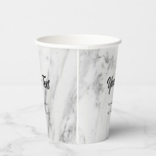 Firmenname Moderner Beruflicher weißer Marmor Pappbecher (Rechts)