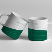 Firmenname Modernes Grün abstrakt personalisiert Kaffeetasse