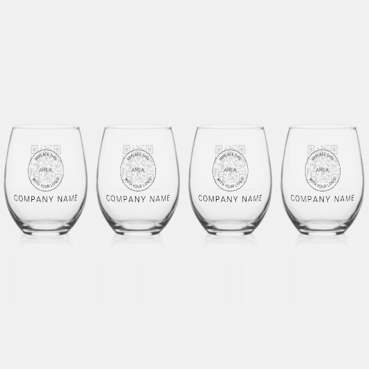 Firmenname Name Website QR-Code Weinglas Ohne Stiel (Vorderseite)