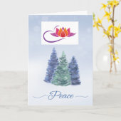 Firmenname oder Logo Feiertag Frieden mit Evergree Karte (Gelbe Blume)
