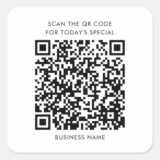 Firmenname oder Slogan Website QR-Code hinzufügen Quadratischer Aufkleber (Vorderseite)
