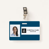Firmenname Personalisiertes Foto Logo Name des Mit Ausweis (Vorderseite mit Klammer)