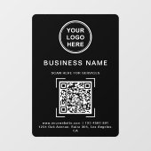 Firmenname QR-Code-Logo Schwarz & Weiß Fensteraufkleber (Blatt)