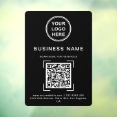 Firmenname QR-Code-Logo Schwarz & Weiß Fensteraufkleber (Blatt 3)