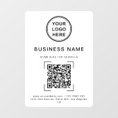 Firmenname QR-Code-Logo Weiß Fensteraufkleber (Blatt)