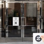 Firmenname QR-Code-Logo Weiß Fensteraufkleber (Büro Tür)