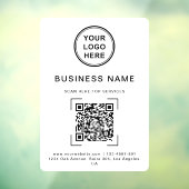 Firmenname QR-Code-Logo Weiß Fensteraufkleber (Blatt 3)