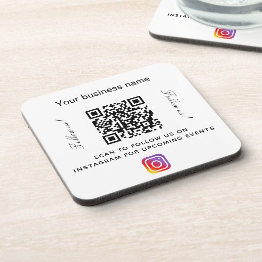 Firmenname qr Markenfarbe Getränkeuntersetzer (Linke Seite)