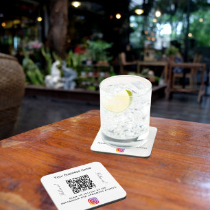 Firmenname qr Markenfarbe Getränkeuntersetzer