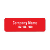 Firmenname Red Phone Number Product Label (Vorne)