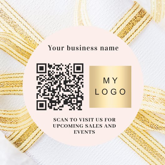 Firmenname rosa Logo qr Code Runder Aufkleber