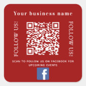 Firmenname roter ql-Code Facebook Quadratischer Aufkleber (Vorderseite)