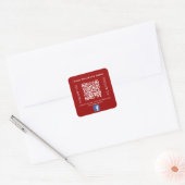 Firmenname roter ql-Code Facebook Quadratischer Aufkleber (Umschlag)