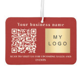 Firmenname rotes Logo qr Code Autolufterfrischer (Rückseite)