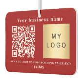 Firmenname rotes Logo qr Code Autolufterfrischer (Links)