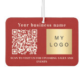 Firmenname rotes Logo qr Code Autolufterfrischer (Vorderseite)