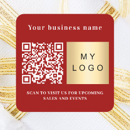 Firmenname rotes Logo qr Code Quadratischer Aufkleber