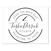 Firmenname Rücksendeadresse Runde Logos Selbstfarb Gummistempel (Prägung)